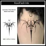 Symmetric thorn branch blade chest disposable temporary tattoo sticker