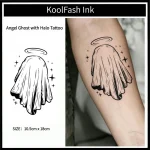 Angel Ghost Halo Temporary Tattoo Sticker, Gothic Cute Ghost Fake Tattoo