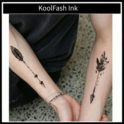 Boho Arrow & Feather Temporary Waterproof Tattoo Stickers