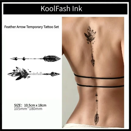Feather Arrow Set Temporary Waterproof Tattoo Stickers
