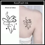 Ghost Cat Temporary Tattoo Sticker, Cute Spooky Pet Fake Tattoo