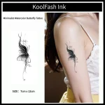 Minimalist Watercolor Butterfly Temporary Tattoo Sticker, Pastel Art Fake Tattoo