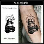 Nun Smoking Temporary Tattoo Stickers