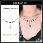Temporary Tattoo Stickers, Sparkle Star Line Design Waterproof Fake Body Art Stickers