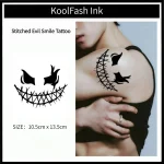 Stitched Evil Smile Temporary Waterproof Tattoo Stickers