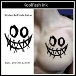 Stitched Evil Smiley Face Temporary Waterproof Tattoo Stickers