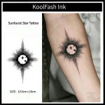 Sunburst Star Temporary Waterproof Tattoo Stickers