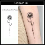 Sunflower Cursive Word Temporary Waterproof Tattoo Stickers