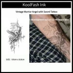 Vintage Warrior Angel With Sword Temporary Waterproof Tattoo Stickers