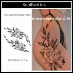 Thorn dual rose disposable temporary tattoo sticker