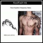 Thorn pauldron tribal shoulder disposable temporary tattoo sticker