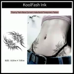 Thorny twin rose curved underboob disposable temporary tattoo sticker
