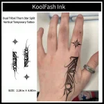 Tribal thorn star split hand finger disposable temporary tattoo sticker