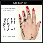 Vintage black floral vine multi-size combo disposable temporary tattoo sticker