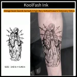 Vintage seven swords sorrowful virgin mary vertical forearm disposable temporary tattoo sticker